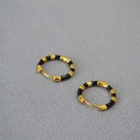 Simple Style Circle Copper Enamel Earrings 1 Pair sku image 2