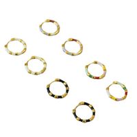 Simple Style Circle Copper Enamel Earrings 1 Pair main image 4