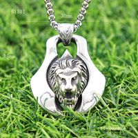 1 Piece 304 Stainless Steel Lion Pendant main image 2