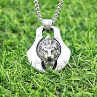 1 Piece 304 Stainless Steel Lion Pendant main image 3