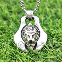1 Piece 304 Stainless Steel Lion Pendant main image 8