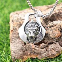 1 Piece 304 Stainless Steel Lion Pendant main image 7