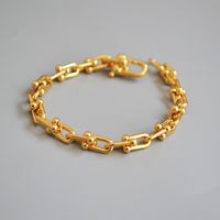 Casual Simple Style U Shape Brass Plating Bracelets 1 Piece main image 4