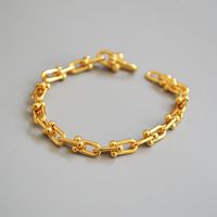Casual Simple Style U Shape Brass Plating Bracelets 1 Piece sku image 1