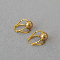 Simple Style U Shape Copper Plating Agate Earrings 1 Pair sku image 2