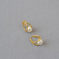 Simple Style U Shape Copper Plating Agate Earrings 1 Pair sku image 1