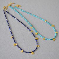 Casual Sweet Geometric Turquoise Lapis Lazuli Brass Pendant Necklace 1 Piece main image 1