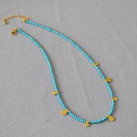Casual Sweet Geometric Turquoise Lapis Lazuli Brass Pendant Necklace 1 Piece main image 2