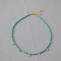 Casual Sweet Geometric Turquoise Lapis Lazuli Brass Pendant Necklace 1 Piece sku image 2
