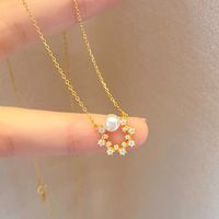 Sterling Silver Simple Style Classic Style Inlay Solid Color Zircon Pendant Necklace main image 1