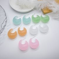 1 Pair Vacation Sweet Solid Color Resin Ear Studs main image 2