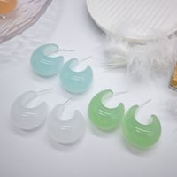 1 Pair Vacation Sweet Solid Color Resin Ear Studs main image 3