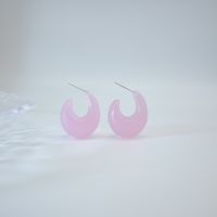 1 Pair Vacation Sweet Solid Color Resin Ear Studs sku image 3