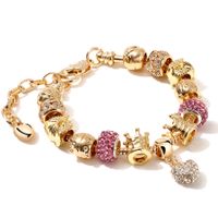 Vintage Style Simple Style Color Block Alloy Plating Inlay Rhinestones Zircon Gold Plated Women's Bracelets sku image 1