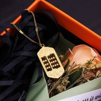Acero Inoxidable 304 Chapados en oro de 18k Chinoiserie Con Cuentas Geométrico Collar Colgante main image 1