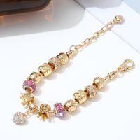 Vintage Style Simple Style Color Block Alloy Plating Inlay Rhinestones Zircon Gold Plated Women's Bracelets main image 4