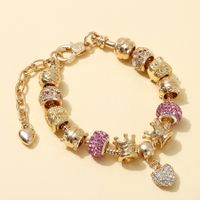 Vintage Style Simple Style Color Block Alloy Plating Inlay Rhinestones Zircon Gold Plated Women's Bracelets main image 6