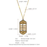 304 Stainless Steel 18K Gold Plated Chinoiserie Beaded Geometric Pendant Necklace main image 2