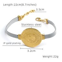 304 Stainless Steel 18K Gold Plated Simple Style Portrait Bracelets main image 2