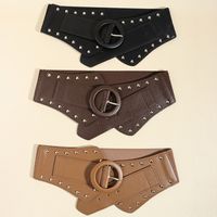 Casual Vintage Style Solid Color Pu Leather Rivet Adults Leather Belts main image 3