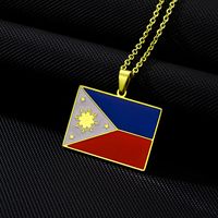 201 Stainless Steel 304 Stainless Steel 18K Gold Plated Ethnic Style Enamel Plating Flag None Pendant Necklace main image 4
