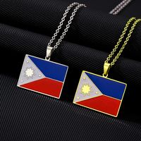 201 Stainless Steel 304 Stainless Steel 18K Gold Plated Ethnic Style Enamel Plating Flag None Pendant Necklace main image 1