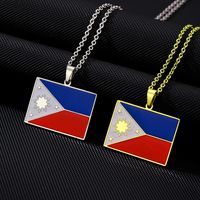 201 Stainless Steel 304 Stainless Steel 18K Gold Plated Ethnic Style Enamel Plating Flag None Pendant Necklace main image 7