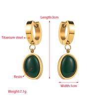 1 Pair IG Style Modern Style Classic Style Oval Plating Inlay 316 Stainless Steel  Resin Pearl 18K Gold Plated Drop Earrings main image 2