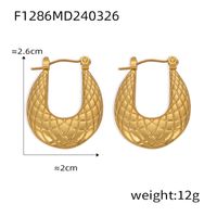 1 Pair Casual Elegant Simple Style U Shape Plating Titanium Steel 18K Gold Plated Earrings main image 10