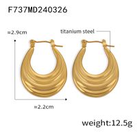1 Pair Casual Elegant Simple Style U Shape Plating Titanium Steel 18K Gold Plated Earrings sku image 20