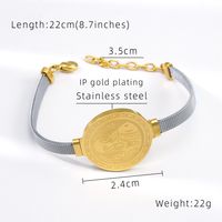 304 Stainless Steel 18K Gold Plated Simple Style Portrait Bracelets sku image 5