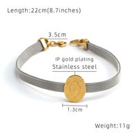304 Stainless Steel 18K Gold Plated Simple Style Portrait Bracelets sku image 3
