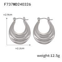 1 Pair Casual Elegant Simple Style U Shape Plating Titanium Steel 18K Gold Plated Earrings sku image 19