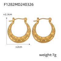 1 Pair Casual Elegant Simple Style U Shape Plating Titanium Steel 18K Gold Plated Earrings sku image 14