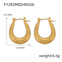 1 Pair Casual Elegant Simple Style U Shape Plating Titanium Steel 18K Gold Plated Earrings sku image 24