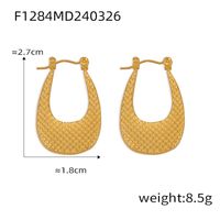 1 Pair Casual Elegant Simple Style U Shape Plating Titanium Steel 18K Gold Plated Earrings sku image 13