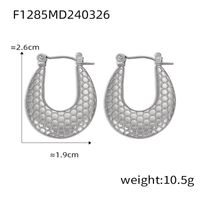 1 Pair Casual Elegant Simple Style U Shape Plating Titanium Steel 18K Gold Plated Earrings sku image 21