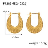 1 Pair Casual Elegant Simple Style U Shape Plating Titanium Steel 18K Gold Plated Earrings sku image 22
