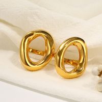 304 Stainless Steel 18K Gold Plated Casual Classic Style Plating Solid Color Rings main image 4