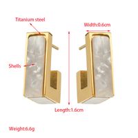 1 Pair Vacation Modern Style Classic Style Square Heart Shape Inlay 316 Stainless Steel  Resin 14K Gold Plated Ear Studs main image 3