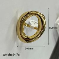 304 Stainless Steel 18K Gold Plated Casual Classic Style Plating Solid Color Rings sku image 1