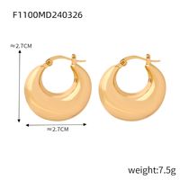 1 Pair Simple Style Commute Korean Style U Shape Solid Color Titanium Steel 18K Gold Plated Earrings sku image 2