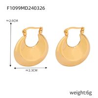 1 Pair Simple Style Commute Korean Style U Shape Solid Color Titanium Steel 18K Gold Plated Earrings sku image 1