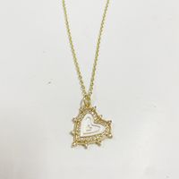 Lady Classic Style Streetwear Heart Shape Copper Enamel Plating 14k Gold Plated Pendant Necklace sku image 8