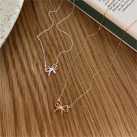 Sterling Silver Casual Chain Bow Knot Pendant Necklace main image 5
