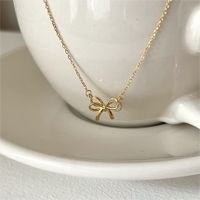 Sterling Silver Casual Chain Bow Knot Pendant Necklace main image 4