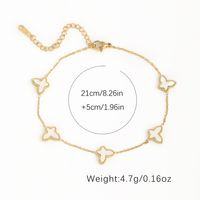 Simple Style Streetwear Butterfly 304 Stainless Steel Inlay Shell 18K Gold Plated Women's Anklet main image 5