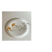 1 Paar Dame Romantisch Einfacher Stil Bogenknoten Überzug Inlay Sterling Silber Ohrringe main image 2