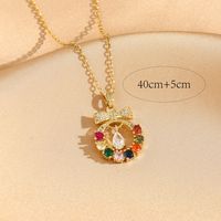 Titanium Steel 18K Gold Plated Casual Commute Plating Diamond Moon Snake Butterfly Resin Opal Zircon Pendant Necklace sku image 13