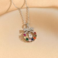Titanium Steel 18K Gold Plated Casual Commute Plating Diamond Moon Snake Butterfly Resin Opal Zircon Pendant Necklace sku image 12
